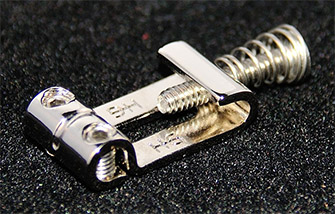 Highwood Guitar Parts | Contoured Saddles for your Stratocaster bridge. No more tiny screws that hurt your hand while playing!